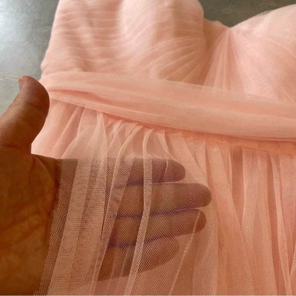 Wtoo Elegant Strapless Blush Pink Tulle Special Occasion Dress Evening Gown - Picture 13 of 14